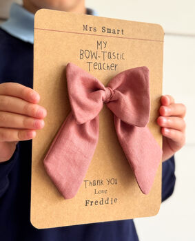 Personalised Thankyou Teacher Bow Card, 2 of 3