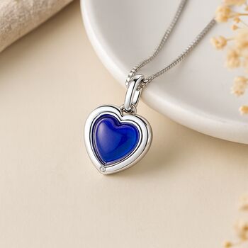 Personalised Silver Mood Heart Pendant With Diamond Detail, 4 of 10
