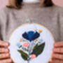 Midnight Floral Cross Stitch Kit, thumbnail 3 of 4