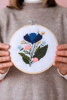 Midnight Floral Cross Stitch Kit, 3 of 4