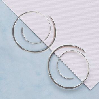 Gold Plated Silver Spiral Hoop Earrings, 5 of 6