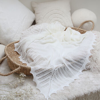 Merino Wool Baby Shawl, 2 of 10