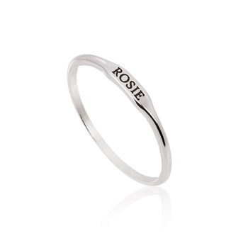 Mini Signet Ring Personalised With A Name Or Date, 4 of 6