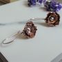 Copper Flower Drop Earrings, thumbnail 2 of 6