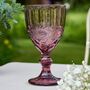 Set Of Four Vintage Embossed Coloured Wine Glasses, thumbnail 7 of 10