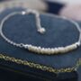 Sterling Silver Skinny Natural Pearl Bracelet, thumbnail 2 of 12