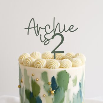 Personalised Birthday Name Is Age Topper, 2 of 3