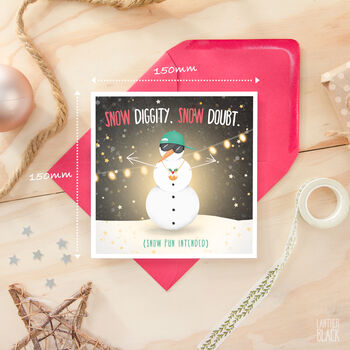Snow Diggity Funny Christmas Snowman Pun Greeting Card, 2 of 4