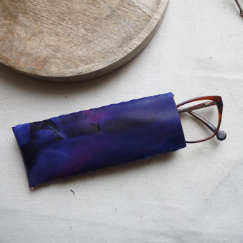 Leather Glasses Case, Hand Tie Dyed, 4 of 8