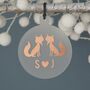 Couples Personalised Christmas Tree Decoration With Kissing Foxes, thumbnail 1 of 11