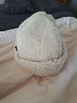 Pure Merino Wool Beanie Hat In Pastel Beige, 4 of 5