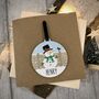 Personalised Snowman Bauble Christmas Card, thumbnail 1 of 3