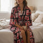 Cherry And Bow Print 100% Cotton Dressing Gown, thumbnail 1 of 6