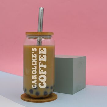 Personalised Name Iced Coffee/Bubble Tea Cup With Straw, 3 of 5
