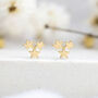 Yellow Gold Plated Galaxy Star Stud Earrings, thumbnail 3 of 7