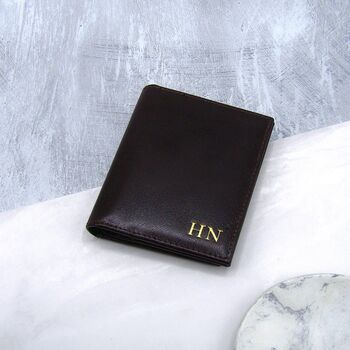 Personalised Men's Rfid Leather Trifold Card Holder, 3 of 6