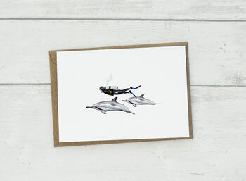 Personalised Swimming With Dolphins Card, 4 of 4
