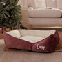 Personalised Coral Geometric Pet Bed, thumbnail 1 of 7