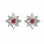 Guiding North Star Garnet Studs In Silver, thumbnail 8 of 11