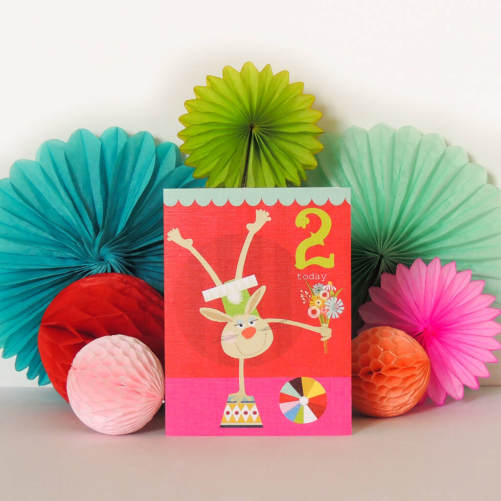 Mini Rabbit 2nd Birthday Card By Kali Stileman Publishing