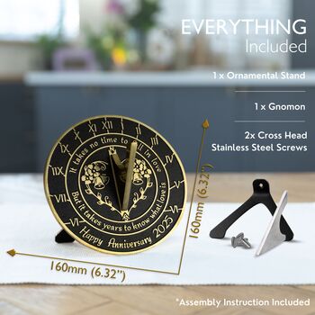 Anniversary Gift Sundial ‘Wonderful Years’ Celebration Present, 2 of 4