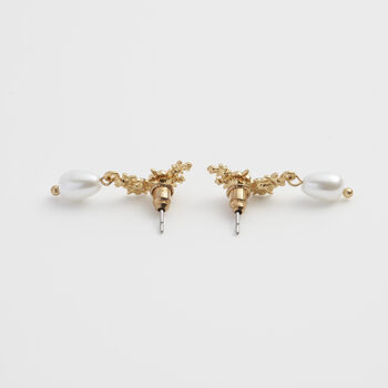 Hibiscus And Pearl Earrings, 6 of 10