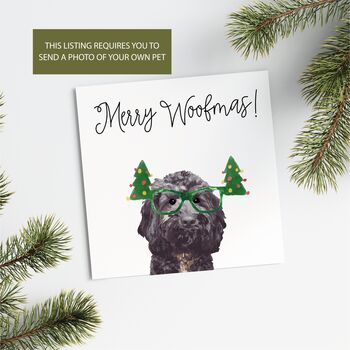 Personalised Pet 'Funny Christmas Glasses' Christmas Card, 2 of 10