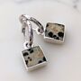 The Square Dalmatian Jasper Silver Gemstone Earrings, thumbnail 3 of 5