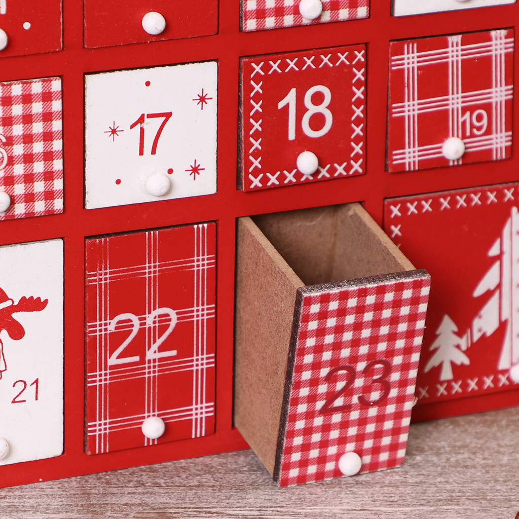 red and white festive print advent calendar by dibor ...