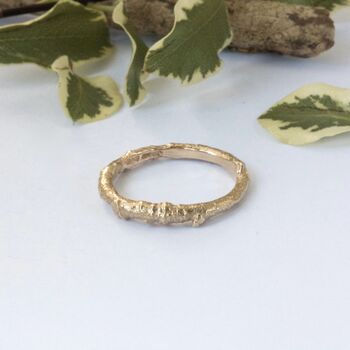Plain Twig Wedding Band, Gold Branch Ring, 6 of 8