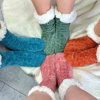 Personalised Chenille Slipper Socks, 7 of 9