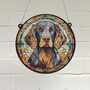 English Setter Dark Stained Glass Effect Suncatcher, thumbnail 1 of 6