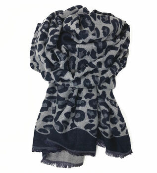 Leopard Print Cashmere Blend Super Soft Blanket Scarf, 6 of 7