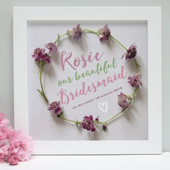 Personalised Bridesmaid Thank You Framed Print, 2 of 3