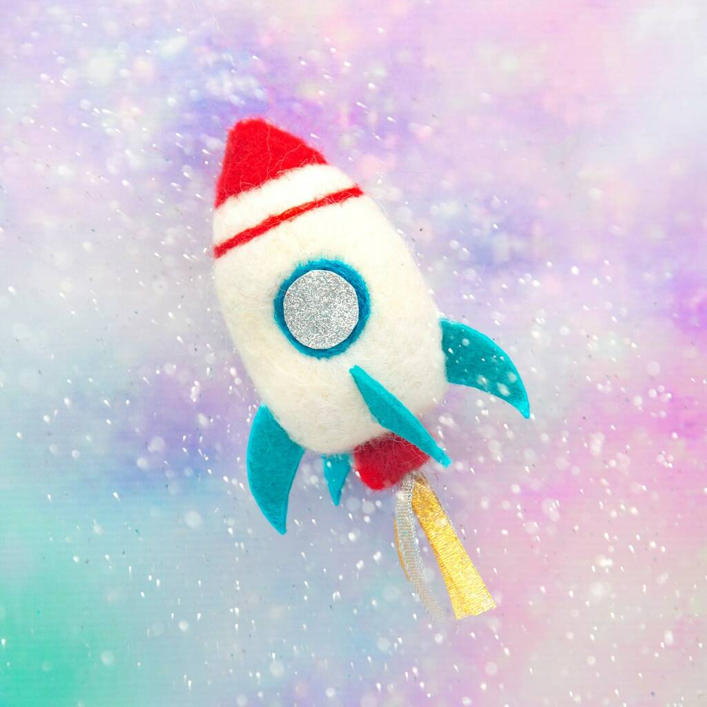 Outer Space Rocket Hanging Felt Decoration By Lola & Alice