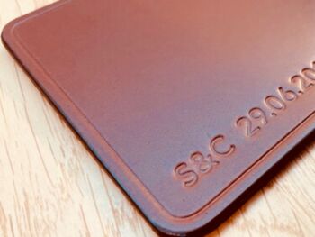 Personalised Leather Coaster, Conker Brown, 2 of 11