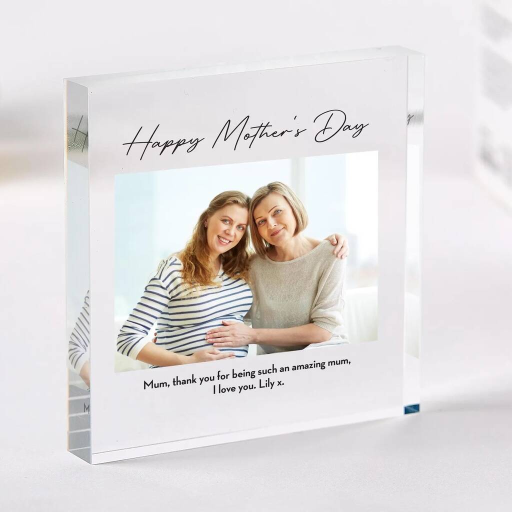 Personalised Mother’s Day Photo Gift Custom Acrylic Block, 1 of 3
