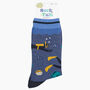 Men's Bamboo Socks Blue Scuba Diver And Fish, thumbnail 3 of 4