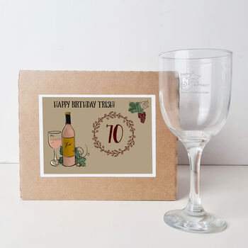 70th Birthday Gift Wine Glass, 5 of 7
