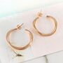 Wire Interwoven Rose Gold Plated Silver Hoop Earrings, thumbnail 1 of 7