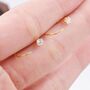 Sterling Silver Minimalist Huggie Hoops With Sparkly Cz Crystals, thumbnail 4 of 11