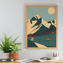Personalised Autumn Cabin In The Mountains Art Print (Unframed), thumbnail 2 of 4