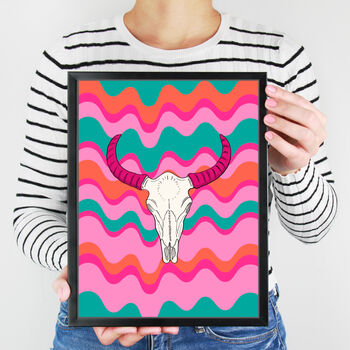 Wild West Bull's Skull Art Print, 2 of 4