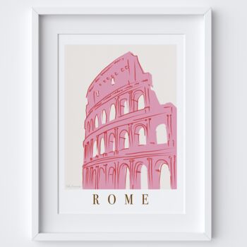 Rome, Italy Pink Cityscape Scene Travel Print, 2 of 2