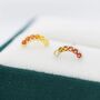 Ombre Red Cz Arch Rainbow Stud Earrings, thumbnail 3 of 11