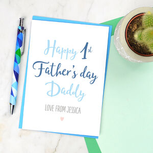 Personalised Daddy First Father's Day Card By Pink and Turquoise