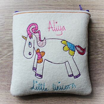 Personalised Unicorn Purse, Embroidered, 3 of 12
