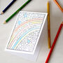 Colour Me In Rainbow Teacher Thank You Card, thumbnail 1 of 3