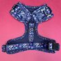 Navy And Pink Floral Dog Harness, thumbnail 2 of 7
