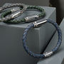 Mens Personalised Woven Leather Bracelet, thumbnail 6 of 6
